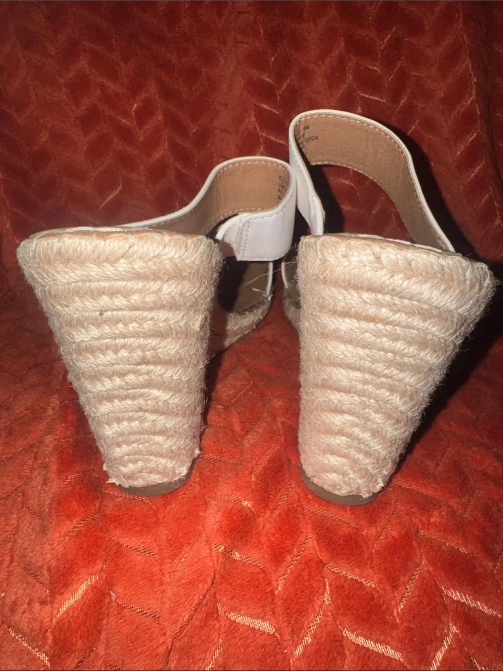 Steve Madden ICEY White Leather Espadrille Wedge Sandals Size 9M